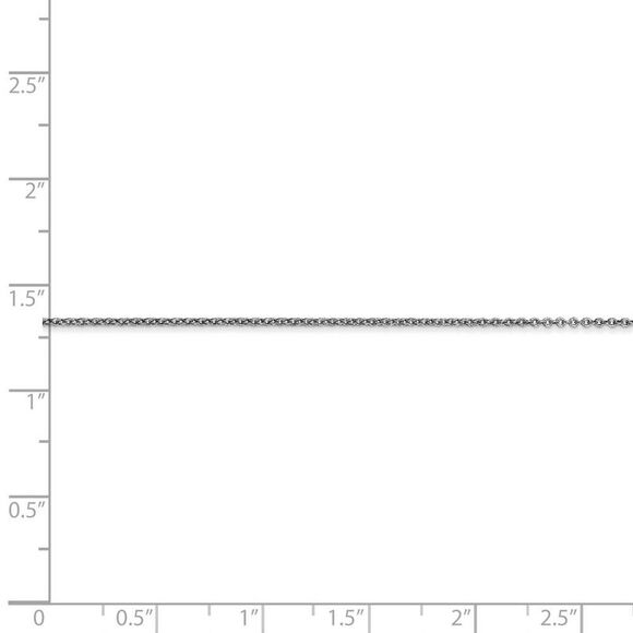 0.9mm 10k White Gold Solid Cable Chain Necklace, 16 Inch - Picture 5 of 8